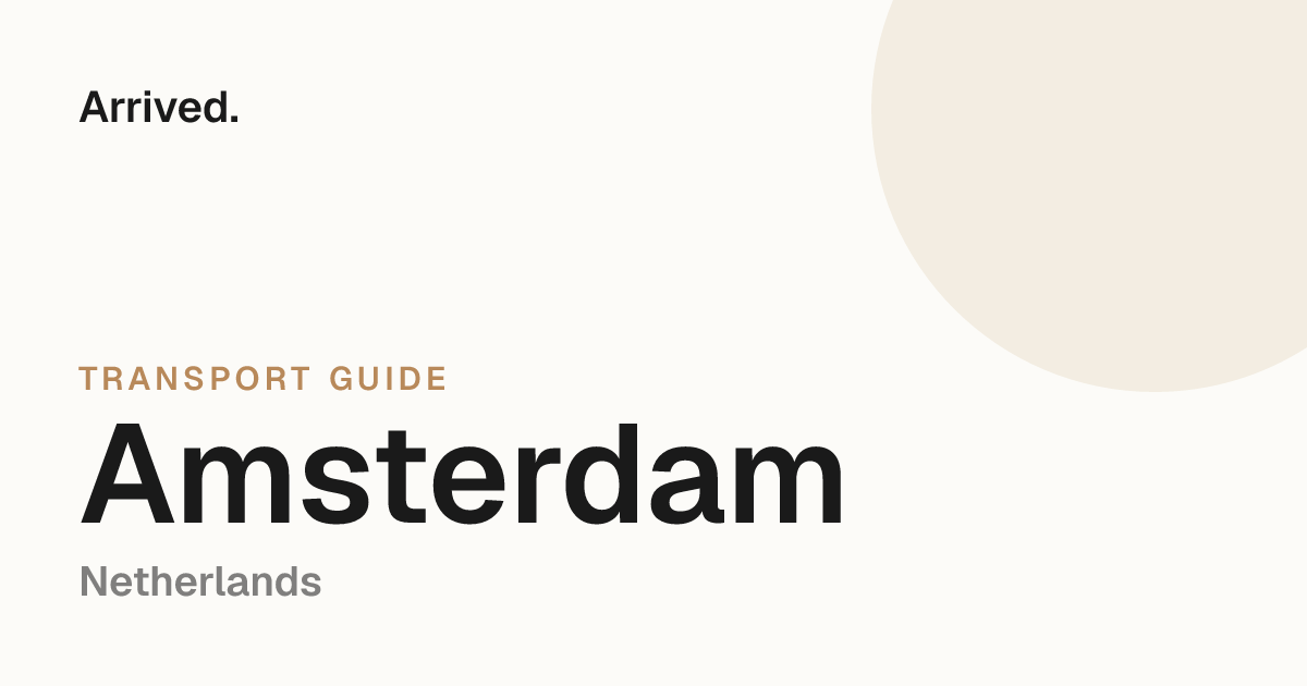 Amsterdam transport guide