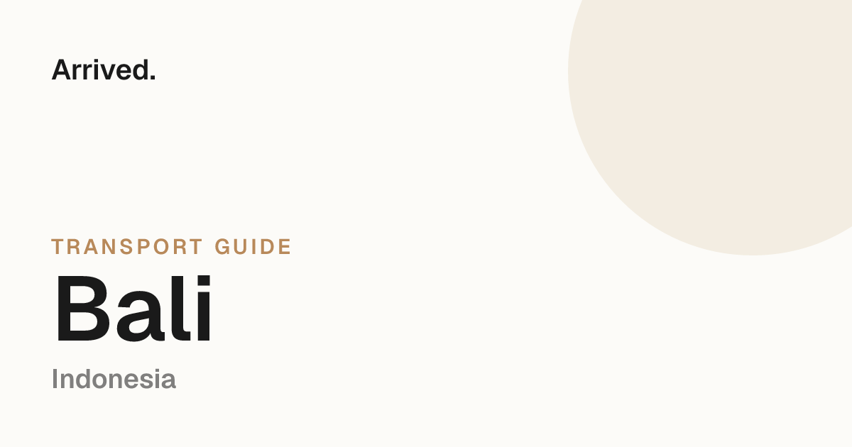 Bali transport guide