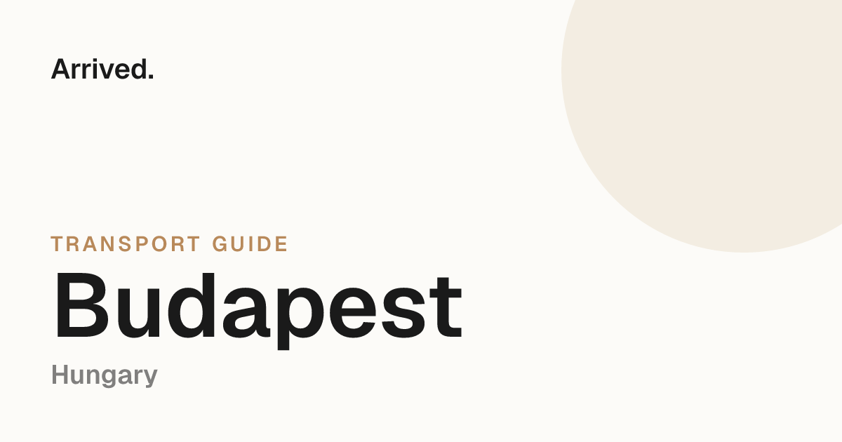 Budapest transport guide