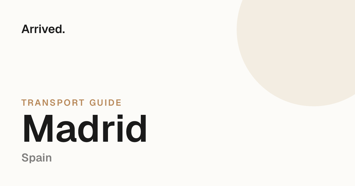 Madrid transport guide