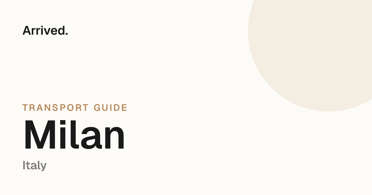 Milan transport guide