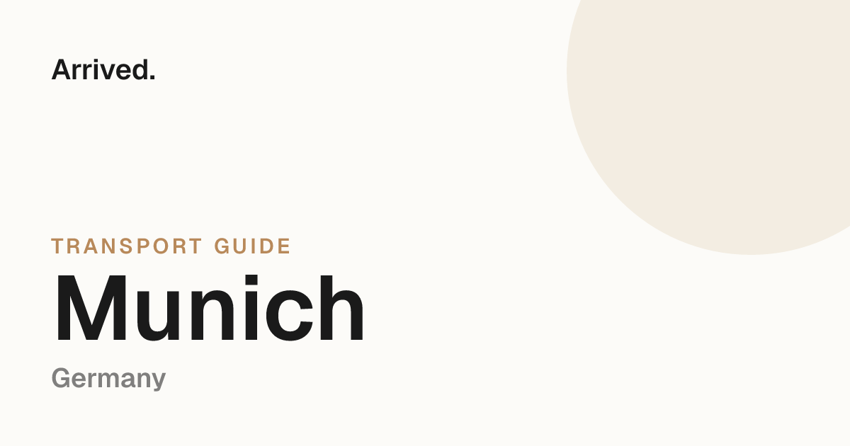 Munich transport guide