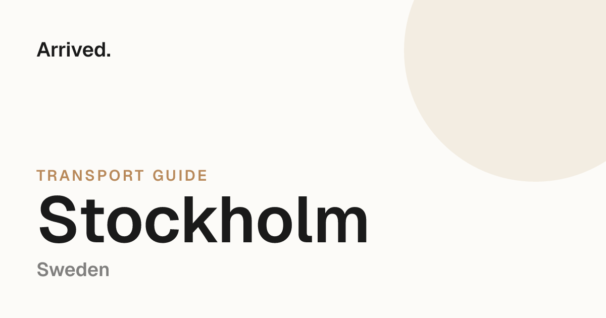 Stockholm transport guide